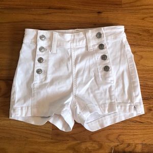 WHITE DENIM SHORTS